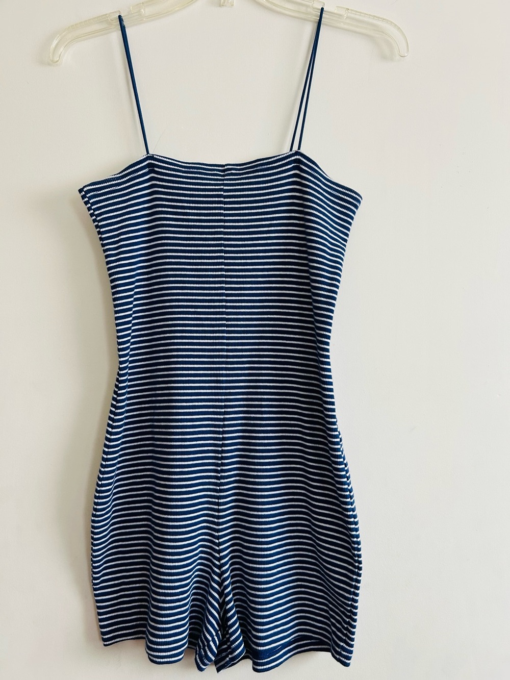 Zara Blue and White Striped Romper